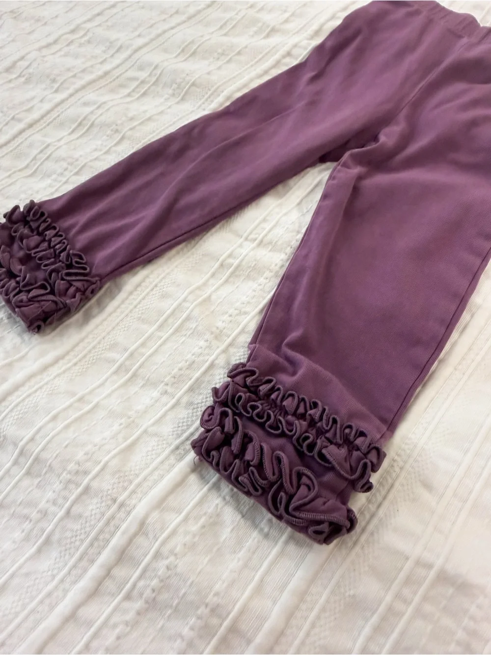 RuffleButts Baby Girl Purple Ruffle Leggings 6–12M